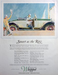 Annons för Overland Whippet Collegiate Roadster-bilen, 1927 av Unbekannt