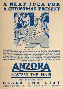 Annons för Anzora hårfixativ, 1936. av Unbekannt