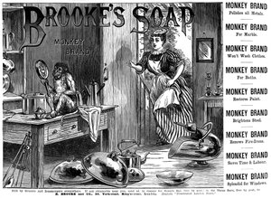 Annons för Brookes Monkey Brand Soap, 1887 av Unbekannt