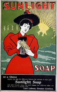 Annons för Sunlight hushållssåpa, c1890 av Unbekannt