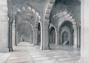 Agra. Interiör av Moti Musjid. Pärlmoskén, c1910. av Unbekannt