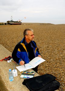 Aldeburgh beach - akvarell av Unbekannt