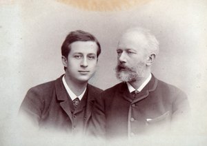 Alexander Siloti, rysk pianist och dirigent, och Peter Tjajkovskij, rysk kompositör, 1888 av Unbekannt