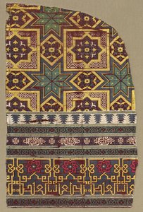 Alhambra hängande fragment med dekorerade band, 1300-tal. av Unbekannt