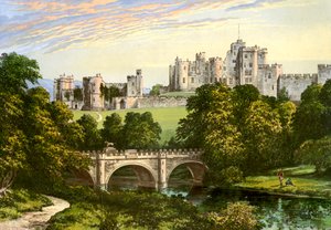 Alnwick Castle, Northumberland, hem för hertigen av Northumberland, c1880 av Unbekannt