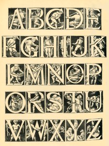 Alfabetdesign för plattor, 1864, 1881. av Unbekannt