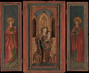 Altar Shrine med Madonna och barn med donator, sista kvartalet 1400-talet. av Unbekannt