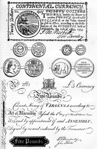 Amerikanska mynt och papperspengar, 1600-1700-talet c1880 av Unbekannt