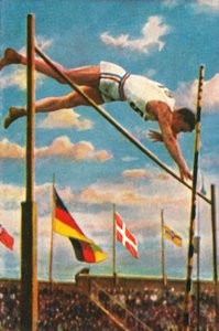 Den amerikanske stavhopparen Sabin Carr, 1928. av Unbekannt