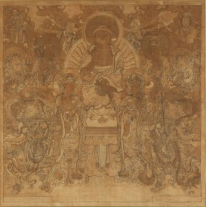 Amitabha Buddhas församling i det västra paradiset, sent 1700-tidigt 1800-tal. av Unbekannt
