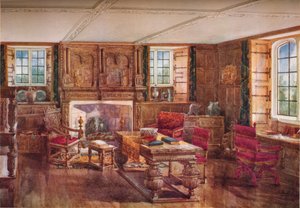 An Elizabethan Living Room, c1800-talet, 1923 av Unbekannt