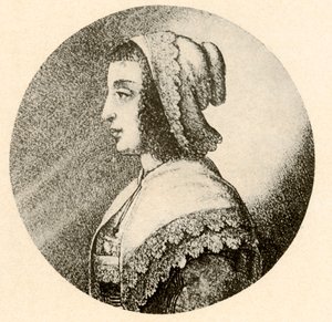 En engelsk kvinna i kappa och halsduk trimmad med Vandykes spets, 1640, 1937. av Unbekannt