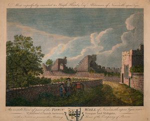 En vy från insidan av stadsmuren i Newcastle upon Tyne, c1760-90. av Unbekannt