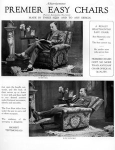 En annons för Premier fåtöljer, 1926 av Unbekannt