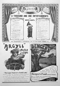 En annonssida i Illustrated London News, jul, 1905 av Unbekannt