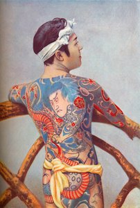 En noggrant tatuerad japansk man, 1902 av Unbekannt