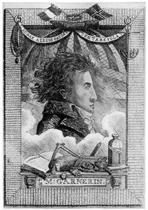 Andre Jacques Garnerin, fransk aeronaut och den första fallskärmshopparen, c1800 1910 av Unbekannt