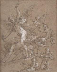 Änglar och Putti, 1600-talet. av Unbekannt