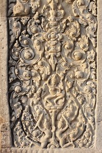 Angkor Wat, snidad detalj på WallFlowers, Siem Reap, Kambodja av Unbekannt