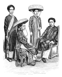 Annamesiska hövdingar och kvinnor, Vietnam, 1895 av Unbekannt