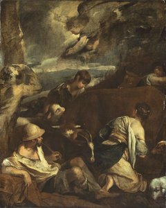 Bebådelse till herdarna, ca. 1710. av Unbekannt