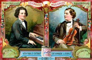 Anton Rubinstein och August Wilhelmj, c1900 av Unbekannt