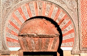 Båge ovanför ingången, västra fasaden, Stora moskén, Cordoba, Spanien, 800-1100-talet av Unbekannt