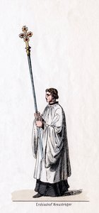 Ärkebiskopens korsbärare, kostymdesign för Shakespeares pjäs, Henrik VIII, 1800-talet av Unbekannt