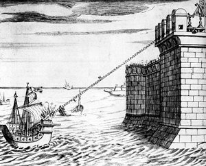 Archimedes Burning Mirror, enhet som användes vid belägringen av Syrakusa, 215-212 f.Kr. 1642 av Unbekannt