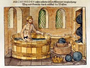 Arkimedes i sitt bad, 1547 av Unbekannt