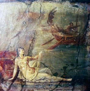 Ariadne öde av Theseus, romersk väggmålning från Herculaneum, 1:a århundradet av Unbekannt