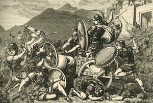 Aristomenes kämpar sig ut ur Eira, 1890. av Unbekannt