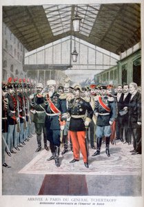 Ankomst av general Tchertkoff Chertkov, rysk ambassadör i Frankrike, Paris, 1895 av Unbekannt