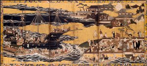 Sydbarbarernas ankomst, ca. 1600. av Unbekannt