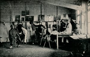 Artist Krigsfångar i sin ateljé i Giessen, c1916 av Unbekannt