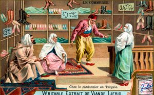 Hos en skomakare i Turkiet, ca 1900 av Unbekannt