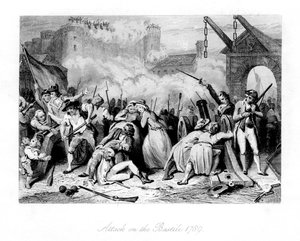 Attack mot Bastiljen, 1789, 1845 av Unbekannt