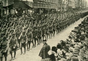 Australiska trupper, Melbourne, första världskriget, c1915, c1920. av Unbekannt