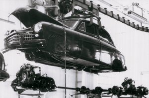 Fordonsindustrin av det spanska märket Seat i Barcelona, 1953-06-02 (s/v foto) av Unbekannt