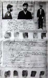 Bakupolisens form av den politiska brottslingen J Jugashvili Stalin, 1910 av Unbekannt