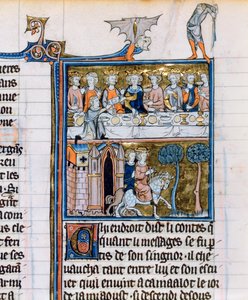 Bankett och ryttare, c1280-1290 av Unbekannt