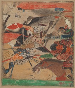 Battle at Rokuhara, från The Tale of the Heiji Rebellion Heiji monogatari..., 1300-talet. av Unbekannt