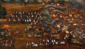 Strid mellan perser och ryssar nära Sultanabad, 13 februari 1812 c1815 av Unbekannt