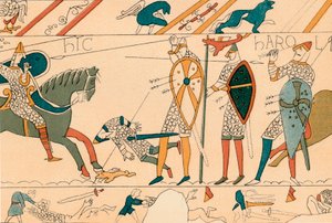 Battle of Hastings & Death of Harold, 1800-talet. av Unbekannt