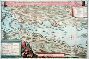 Slaget vid Vigo Bay, Spanien, 12 oktober 1702 av Unbekannt