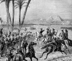 Slaget vid pyramiderna, 21 juli 1798 1882-1884 av Unbekannt