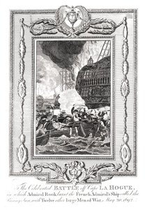 Slaget vid Cape LaHogue, 1692 av Unbekannt