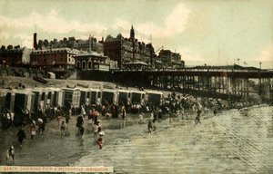 Beach Visar Pier & Metropole, Brighton, sent 1800-tidigt 1900-tal. av Unbekannt