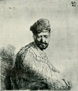 Skäggig man i en pälsad orientalisk mössa och mantel: konstnärens fader, 1631, 1906. av Unbekannt