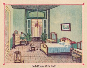 Sovrum med badkar - Hotel Florida - Havanna - Kuba, c1910 av Unbekannt